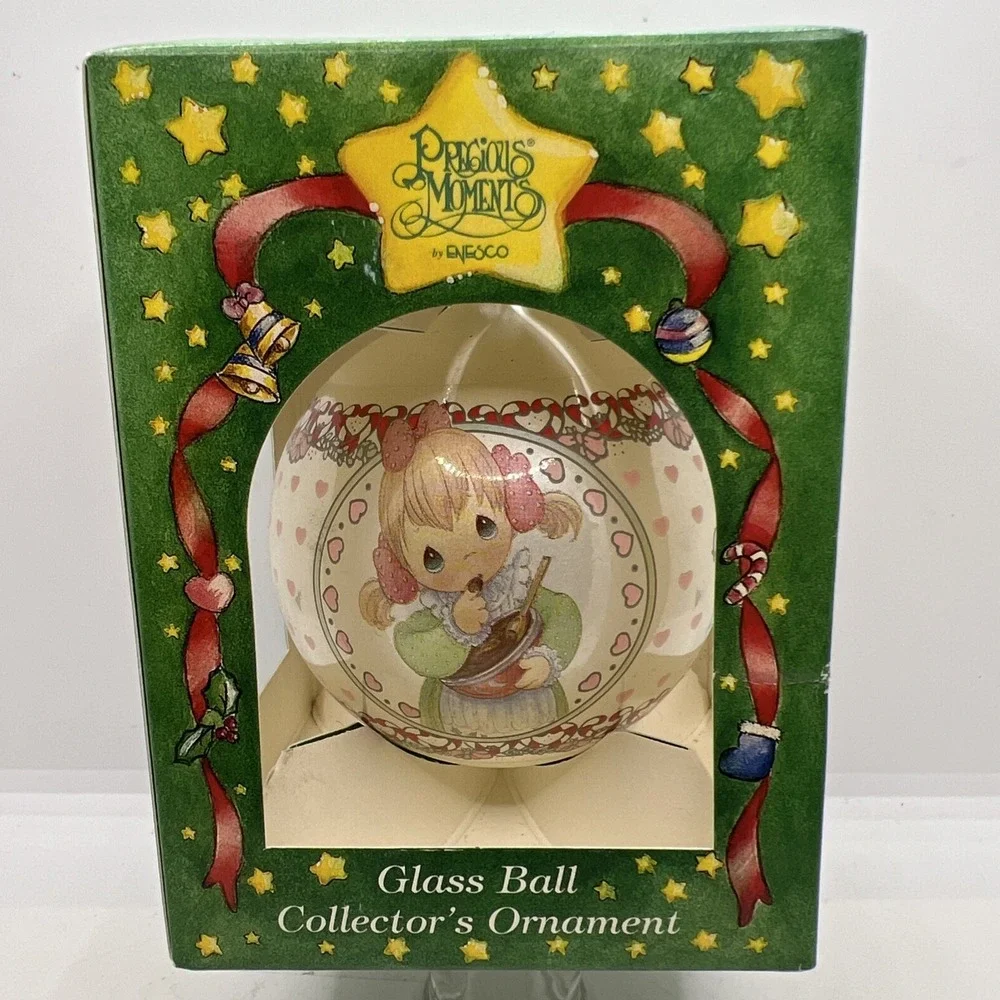 Vintage 1999 Precious Moments Glass Ball Ornament by Enesco You Can Always Fudge